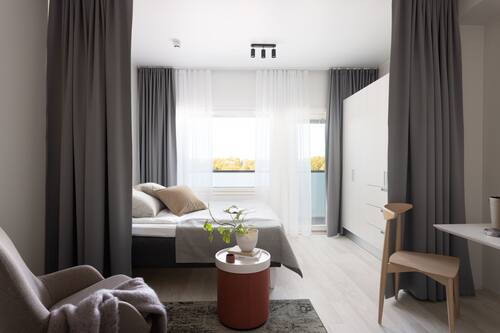Desk, blackout drapes, iron/ironing board, free WiFi