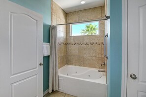 Shower, hair dryer, towels, toilet paper - This spacious home has sophisticated beach decor, adding to the welcoming feel t (Port Aransas)