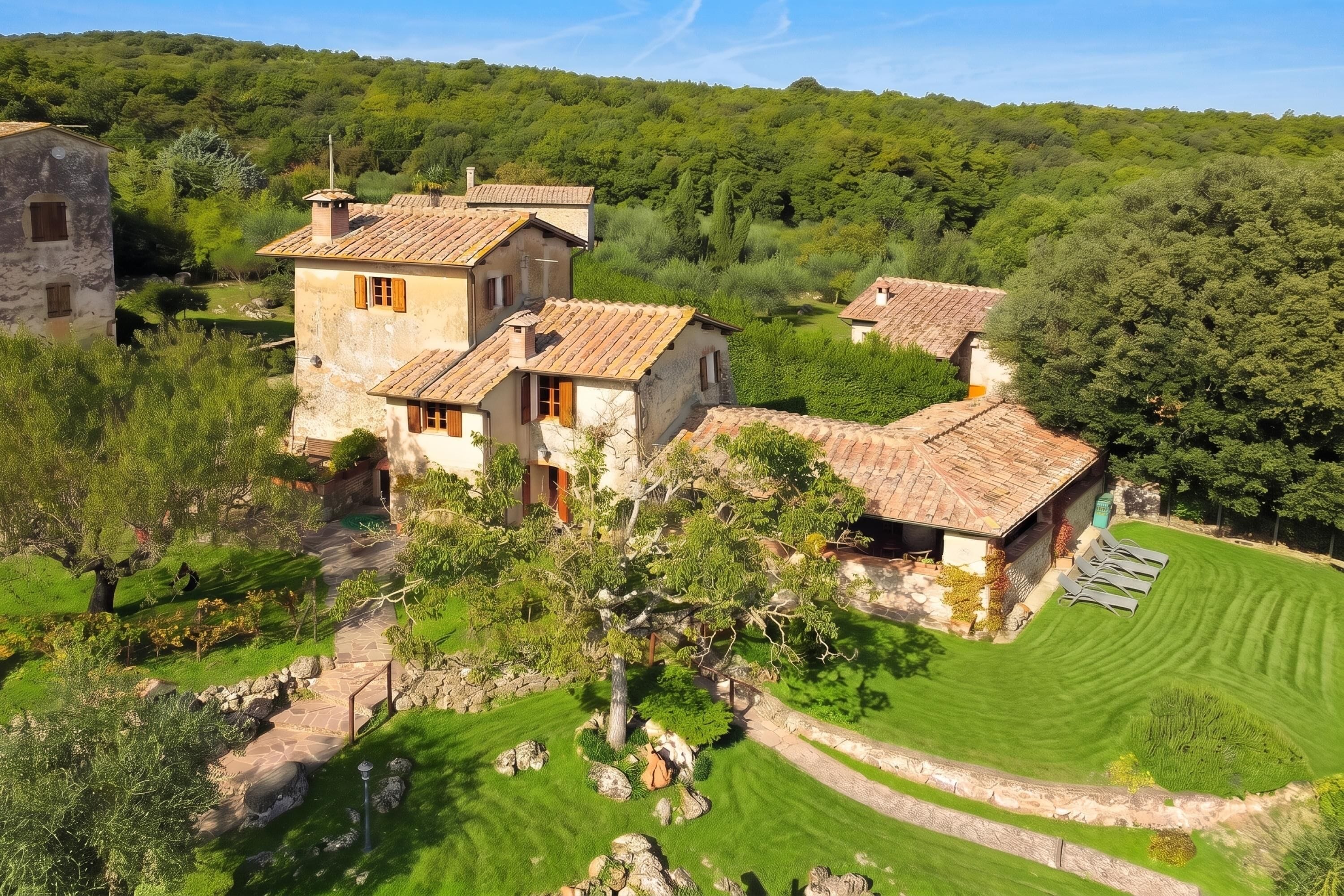 Familienhaus, 2 Schlafzimmer, 2 Bäder, Bergseite (Il Fortino) | Außenbereich