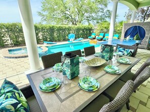 Outdoor pool, a heated pool