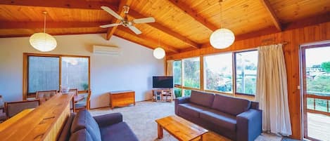 Smart TV, fireplace, video games
