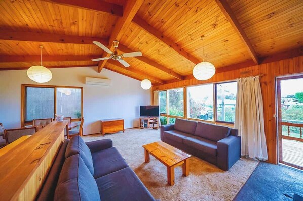 Smart TV, fireplace, video games