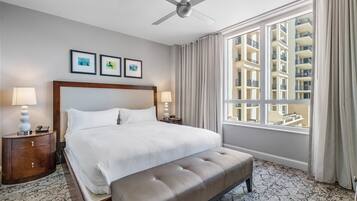 2 bedrooms, desk, iron/ironing board, travel crib