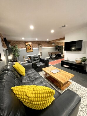 Smart TV, video games, foosball