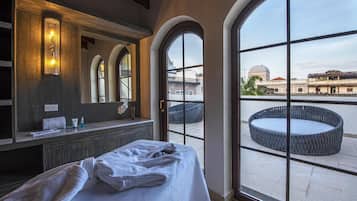 Body treatments, body wraps, body scrubs, facials, 4 treatment rooms