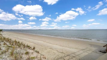On the beach, beach towels