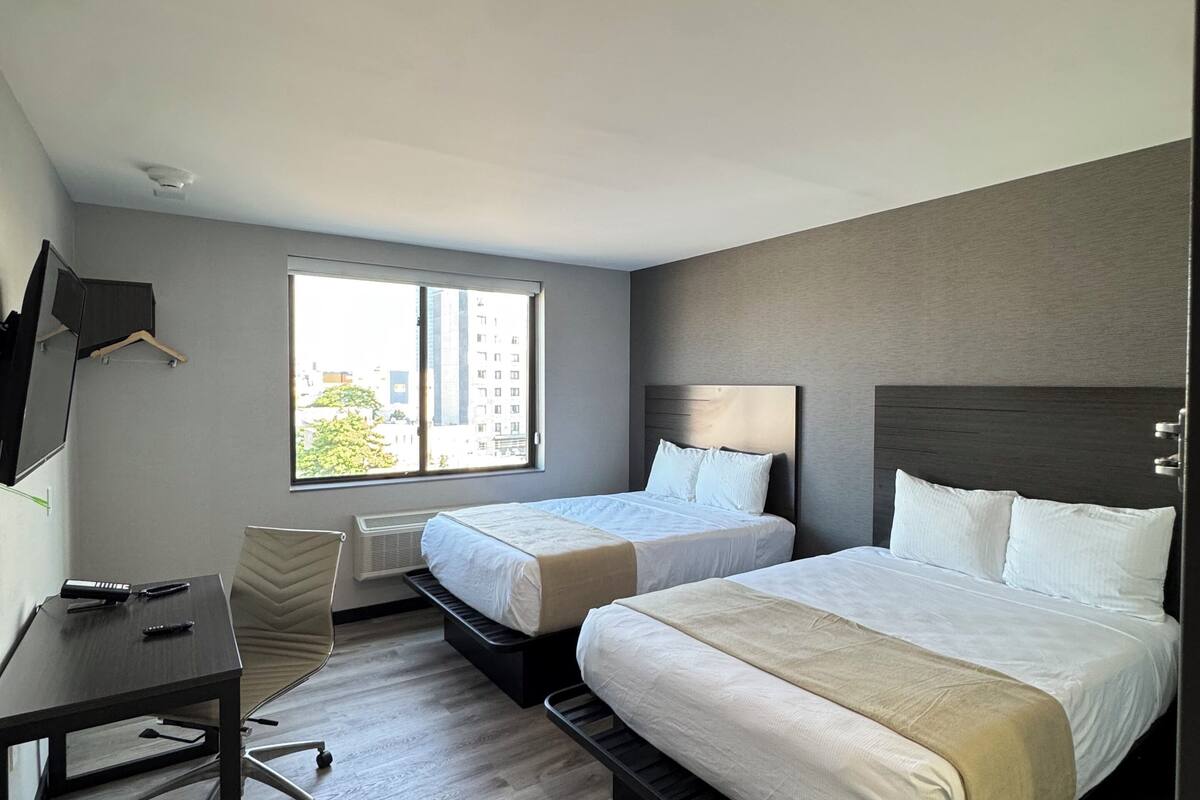 room, 2 queen beds, non smoking | 1 bedroom, desk, free wifi, bed sheets