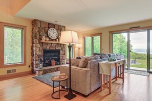 TV, fireplace, video library, stereo - Finger Lakes Home w/ Private Pool & Lake Views! (Hammondsport)