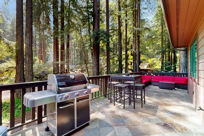 Fantastic Wooded Gem W/ Private Hot Tub, Free WiFi, Furnished Deck, & Gas Grill
