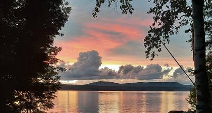 Amazing Adirondack Sunsets with Log Cabin Memories on Upper Chateaugay Lake