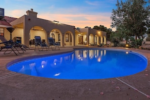 Outdoor pool, a heated pool