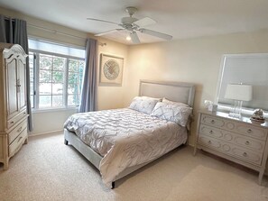 4 bedrooms, desk, iron/ironing board, travel cot