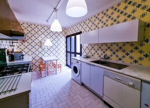Fridge, microwave, dishwasher, electric kettle