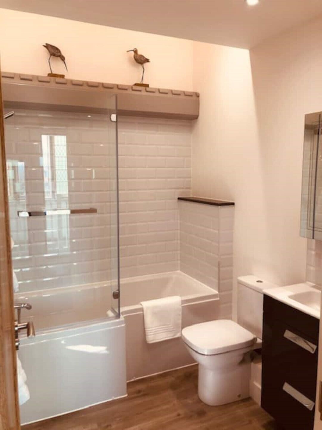 Combined shower/bathtub, eco-friendly toiletries, hair dryer, towels