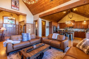 تلفزيون، مدفأة، مكتبة موسيقى