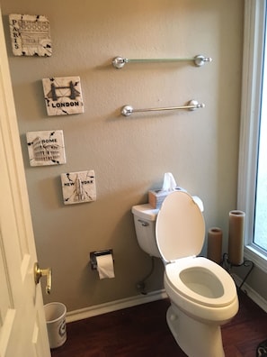 Combined shower/tub, jetted tub