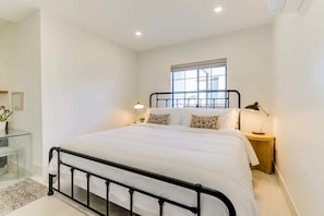 1 bedroom, desk, laptop workspace, iron/ironing board
