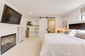 1 bedroom, desk, laptop workspace, iron/ironing board
