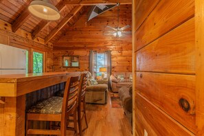 Smart TV, fireplace, DVD player