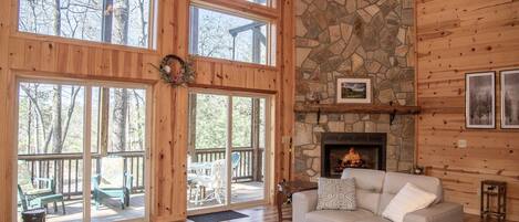 Smart TV, fireplace, offices, computer monitors