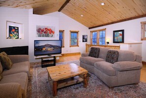 TV, fireplace, DVD player, offices