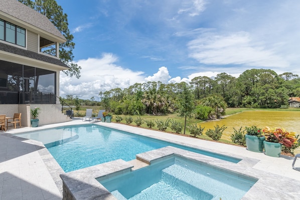 Outdoor pool, a heated pool