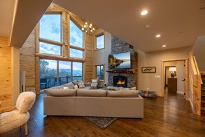 Smart TV, fireplace, video games, books