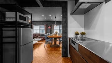 Condo, Non Smoking | Private kitchenette | Full-sized fridge, microwave, stovetop, electric kettle