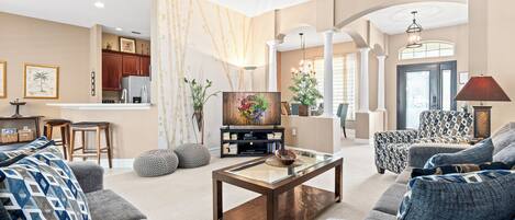 Smart TV, video games, DVD player, books