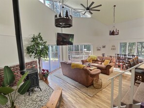 Smart TV, fireplace, video game console