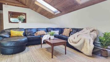 Smart TV, fireplace, video games, stereo