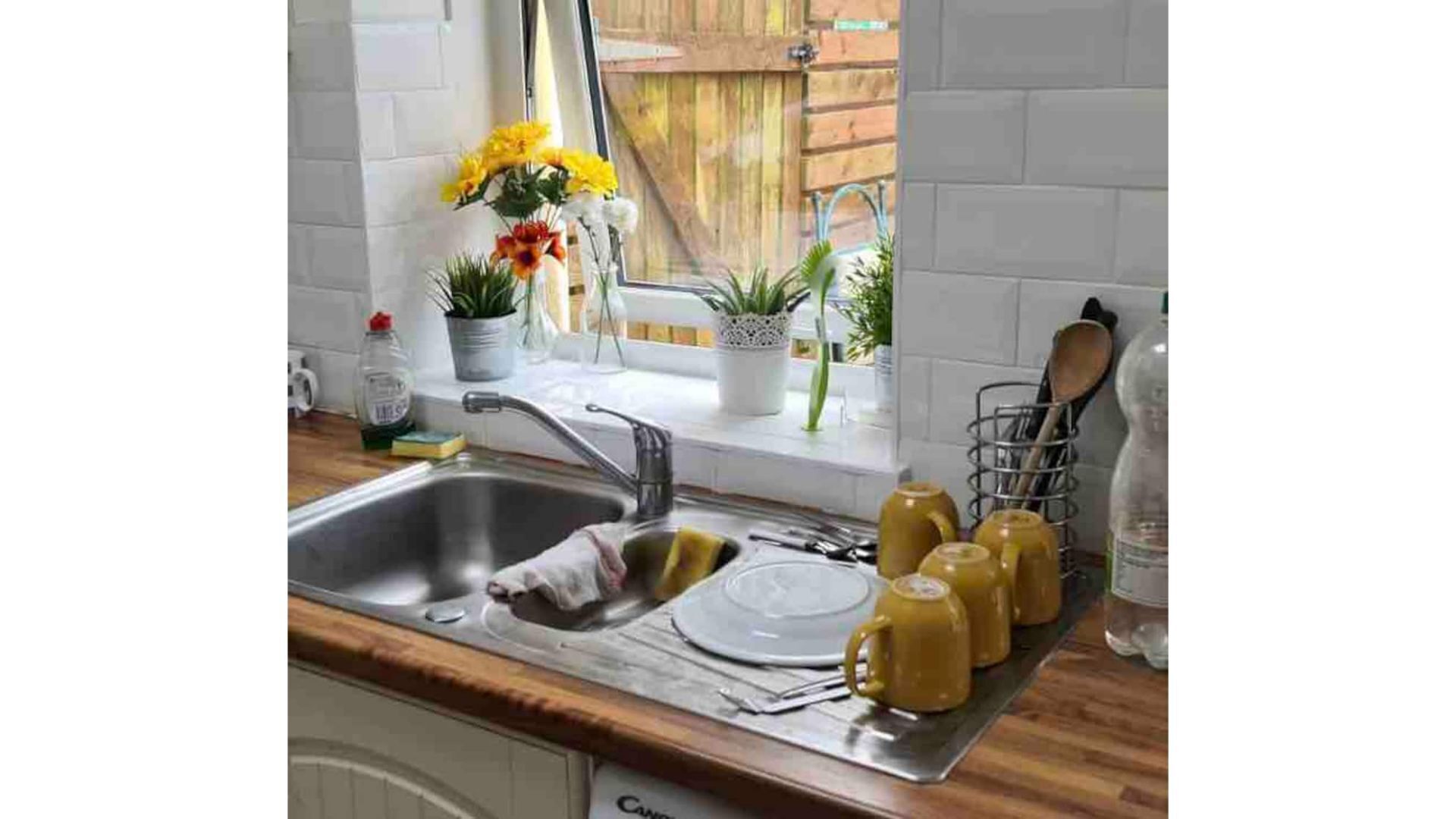 Fridge, microwave, oven, coffee/tea maker