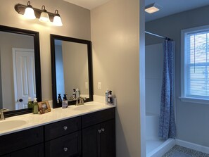 Bathtub, hair dryer, towels, soap - Newly Built Zen Space 2Bd-3Bth - Pets OK (Lititz)