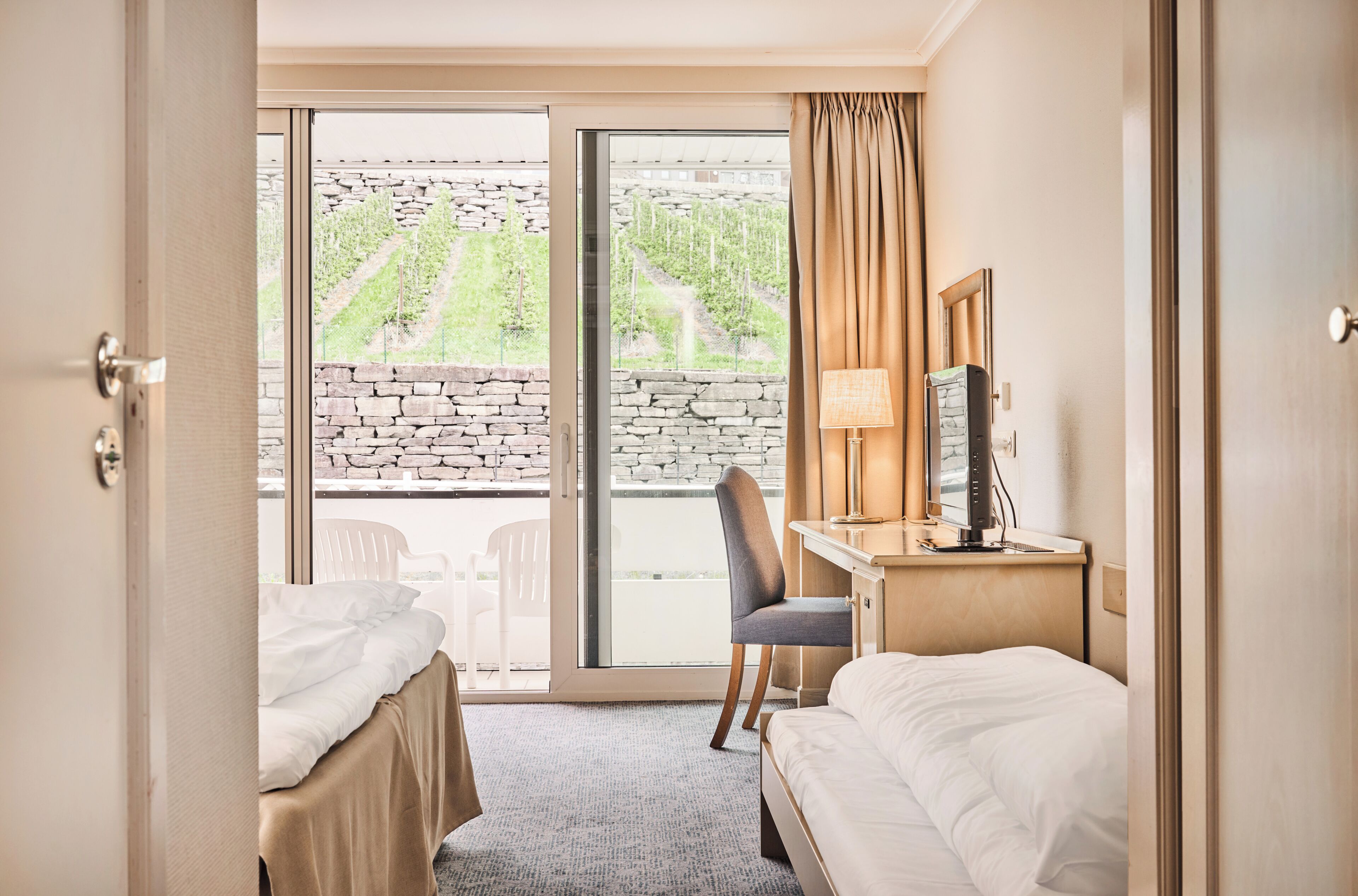 Pillowtop beds, desk, laptop workspace, free WiFi