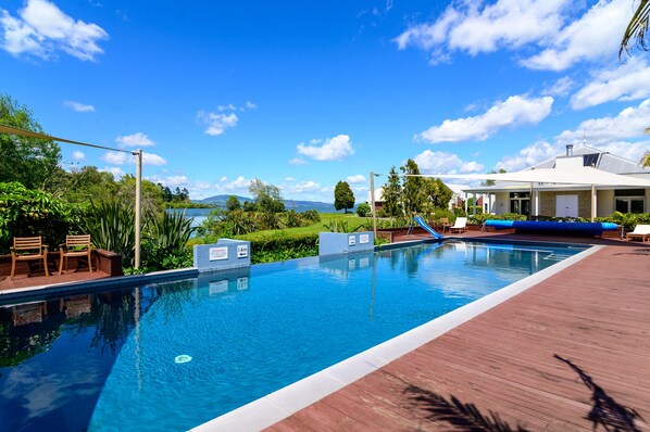Outdoor pool, a heated pool