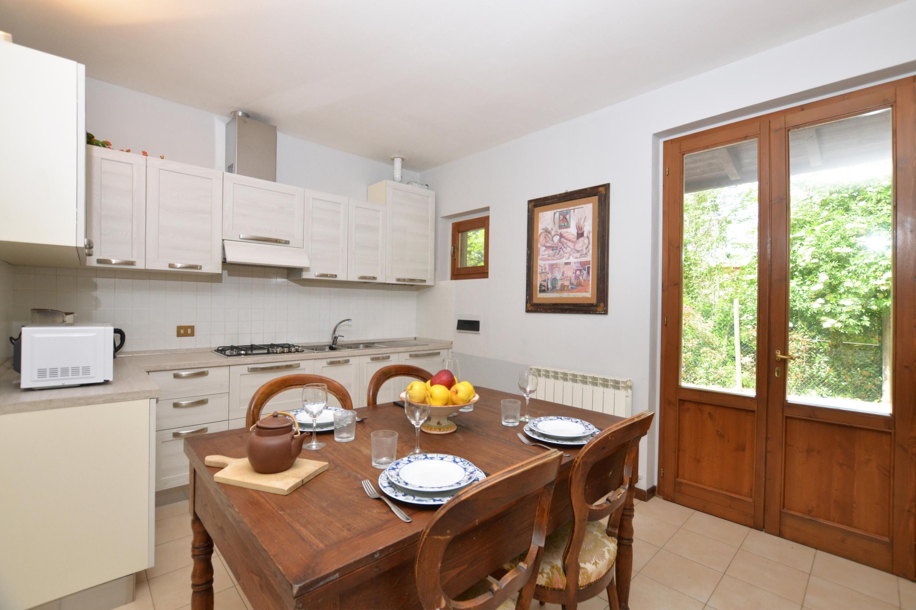 Family House, 2 Bedrooms, Mountainside (Villetta La Miniera) | Private kitchen | Fridge, microwave, oven, stovetop
