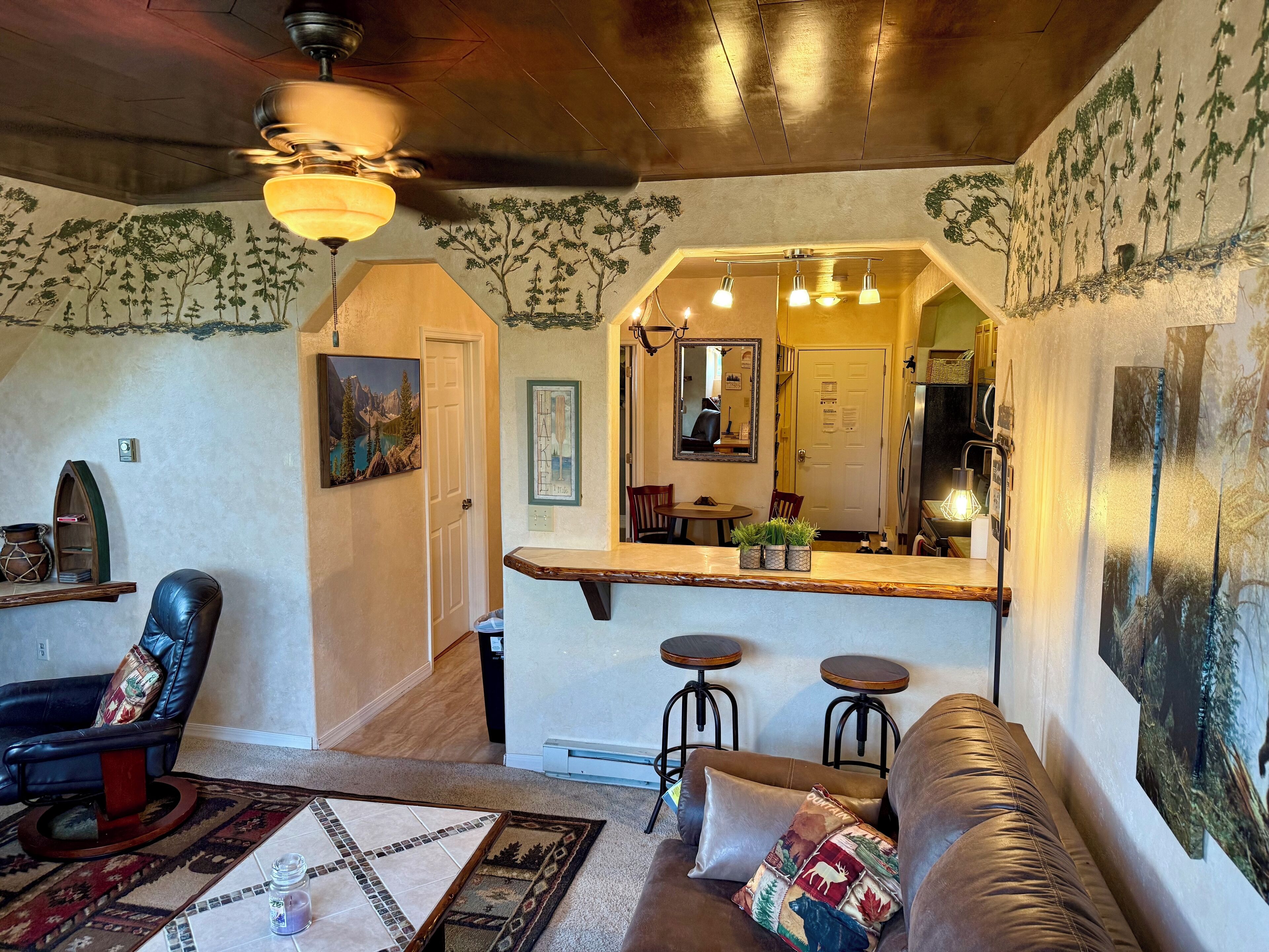 智能电视、壁炉、书