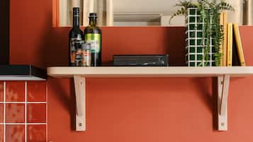 Fridge, microwave, dishwasher, espresso maker