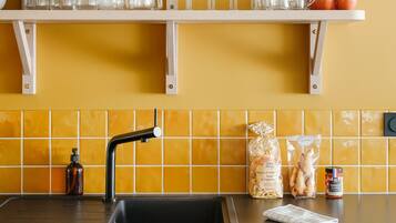 Fridge, microwave, dishwasher, espresso maker