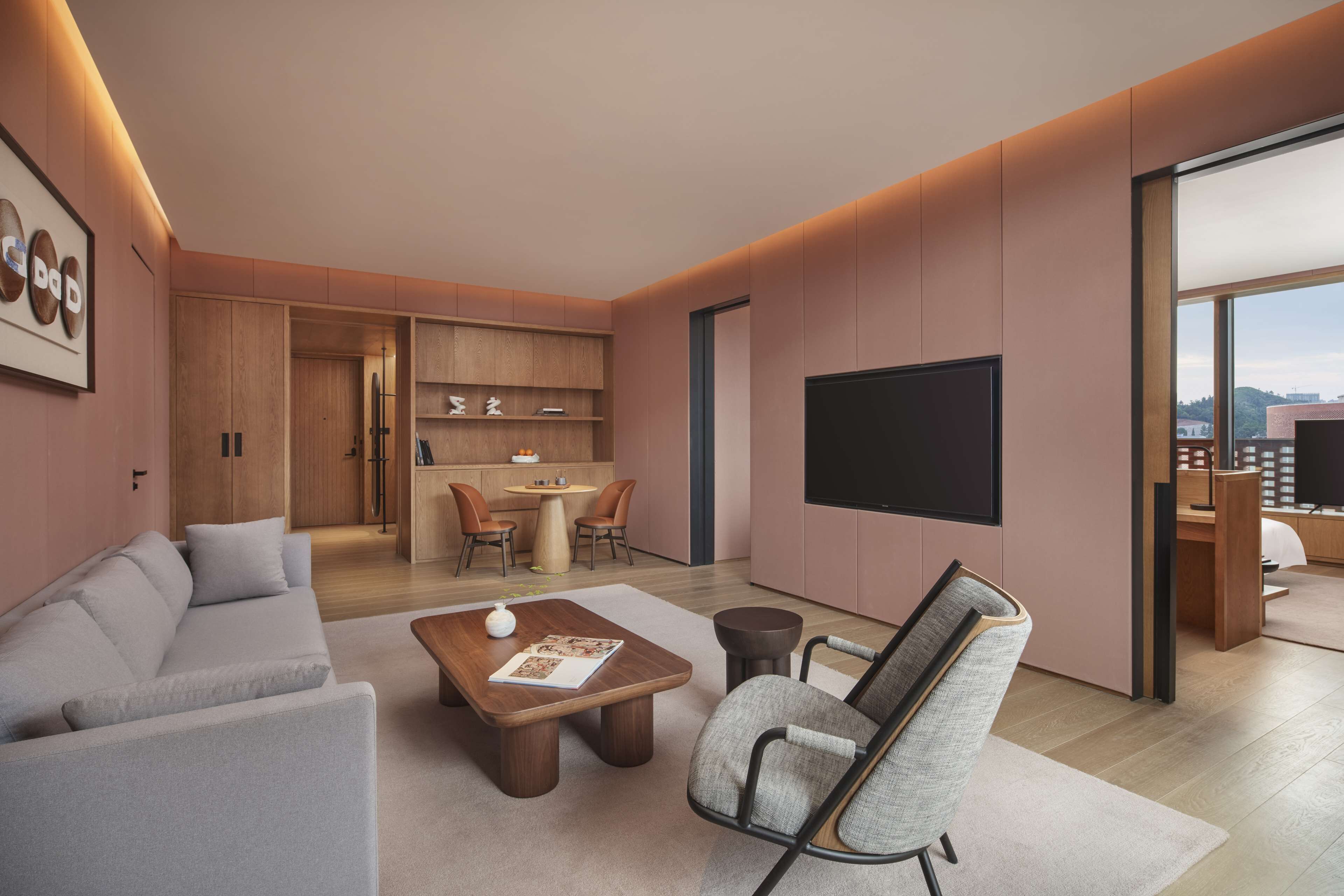 Premium bedding, down comforters, memory foam beds, minibar