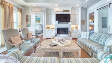 Smart TV, fireplace, printers