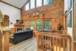 Smart TV, fireplace, video games, DVD player