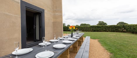 Outdoor banquet area