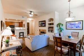 Smart TV, fireplace, offices