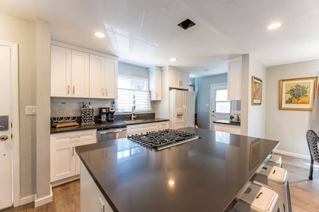 Fridge, microwave, oven, stovetop. Restful Recreation Riverside House