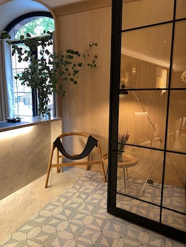 Reception area at The Moore, a Member of Design Hotels