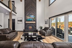 Smart TV, fireplace, video games, ping pong