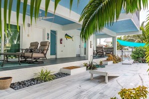 Terrace/patio - Gone Coastal~ Expansive Waterfront Pool Home (Marathon)