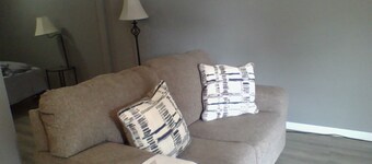 Quiet and comfortable fully furnished 1 bedroom apartment.