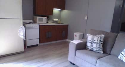 Quiet and comfortable fully furnished 1 bedroom apartment.